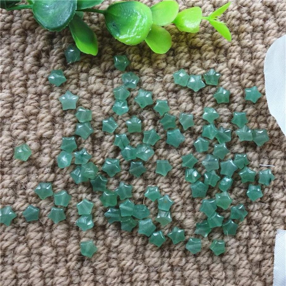 Дешевые зеленые aventurine Натуральные драгоценные камни 50 шт. Звездная форма 6 5 6 мм свободные бусины для ювелирных изделий DIY Серьги ожерелье Bra301i