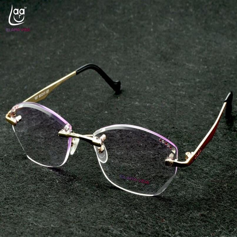 Óculos de sol Clara Vida 2021 Preciosos mulheres lentes roxas lentes sem moldura copos de leitura sem moldura 1 1 5 2 2 5 3 208n