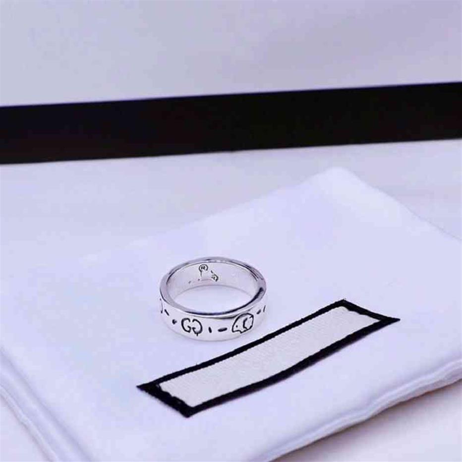 Blind for Love 925 Silver Ghost -Serie Elf Paar Ring Einfache Mode Weihnachtsgeschenke242y