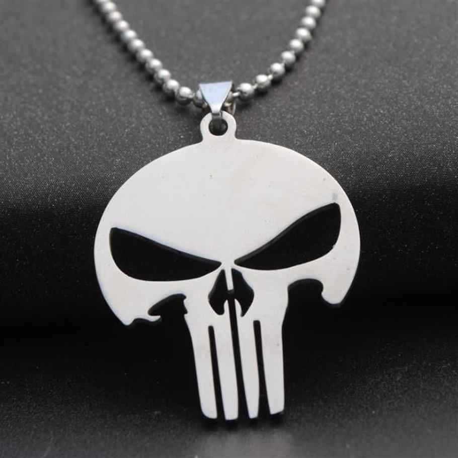 Stainless Steel Love Heart Skull Clown Horror Scary Mask Sign Pendant Necklace Skeleton Women Men Gift Jewelry Necklaces312f