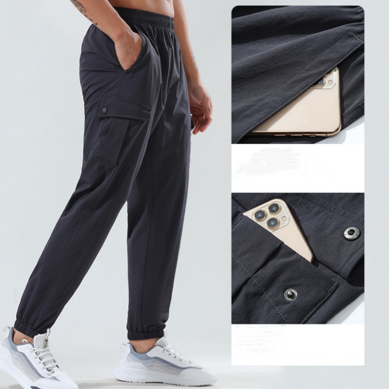 LL pantaloni sportivi maschili, pantaloni di asciugatura rapida all'aperto, leggings elastici intrecciati, pantaloni da lavoro il fitness e il tempo libero