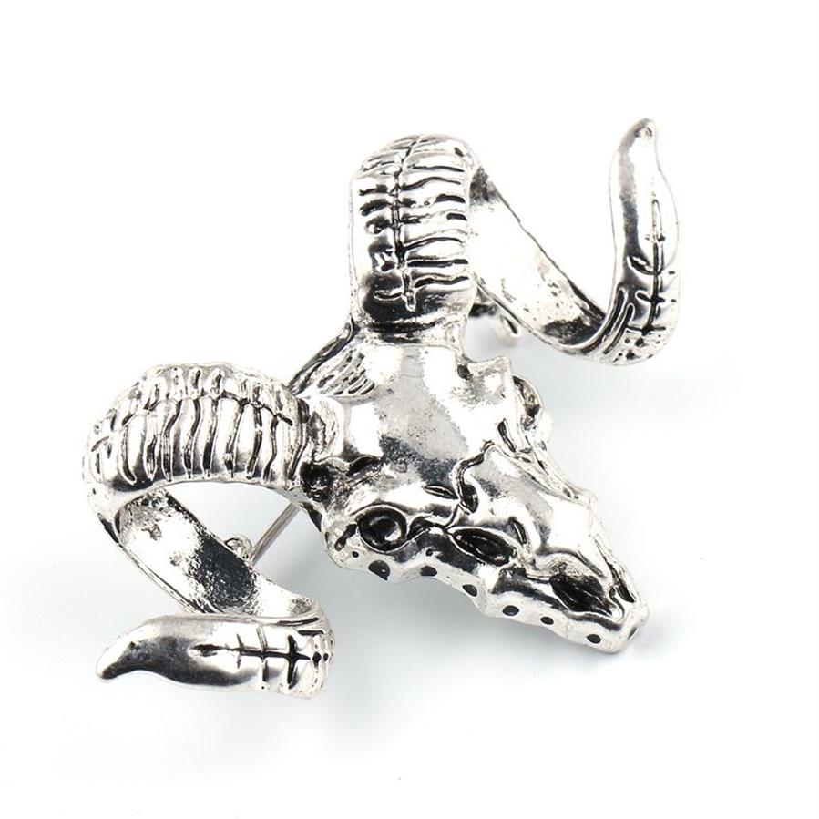 Entièrement vintage mouton Forme de tête broche de personnalité de personnalité de la personnalité bijoux pour les hommes et les femmes du chapeau en émail épingles de badge 2010270E