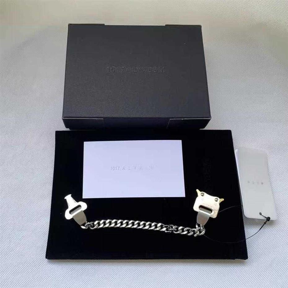 Alyx River Link Bracelets Homens Mulheres unissex 1017 Alyx 9SM Metal Metal Pressione Fivelelle High Quality Box Box Tag Q0809267f