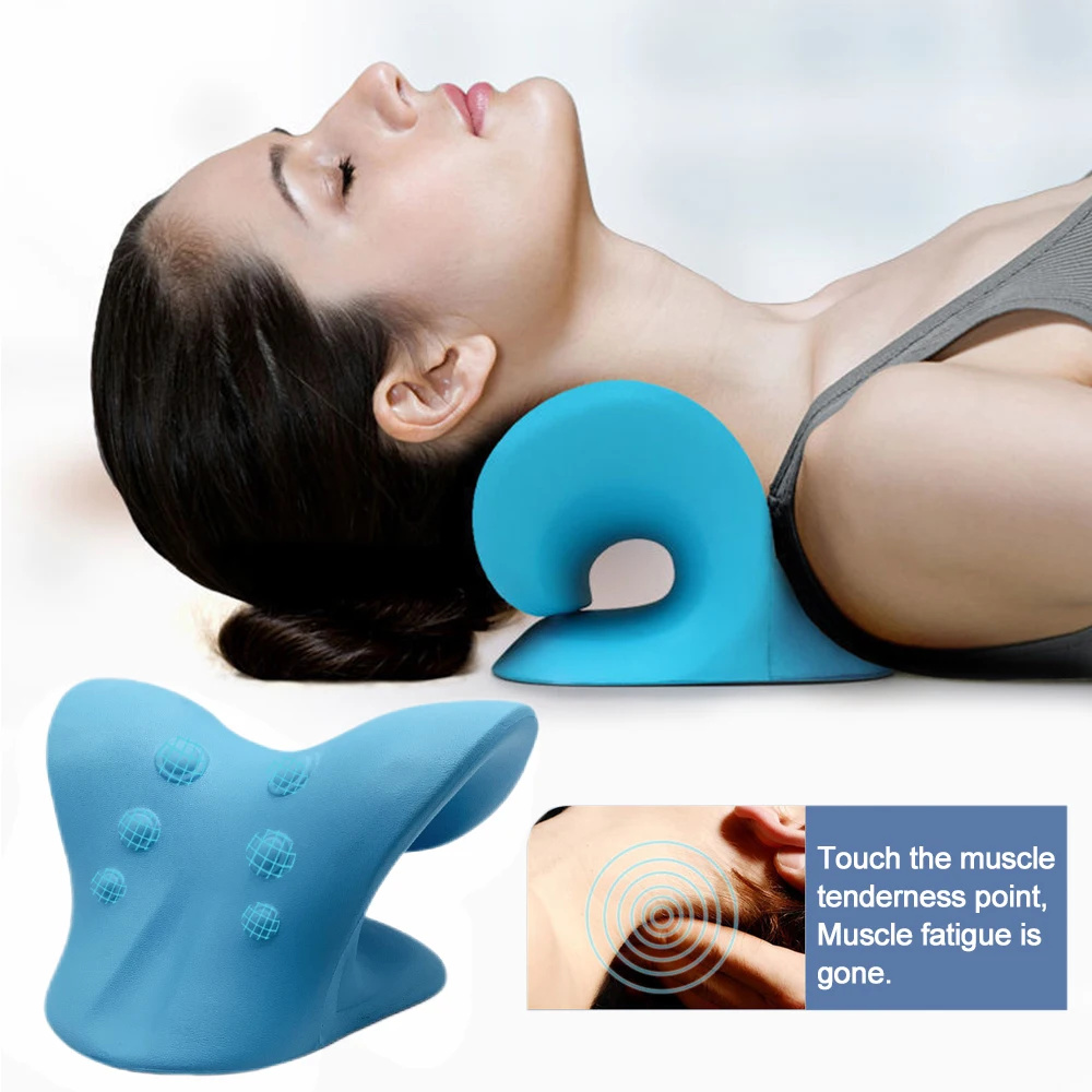 Cervical Spine Stretch Neck Shoulder Relaxer Cervical Muscle Relaxation Traction Device Axelmassage Kudde Ryggrad Korrigering RL390