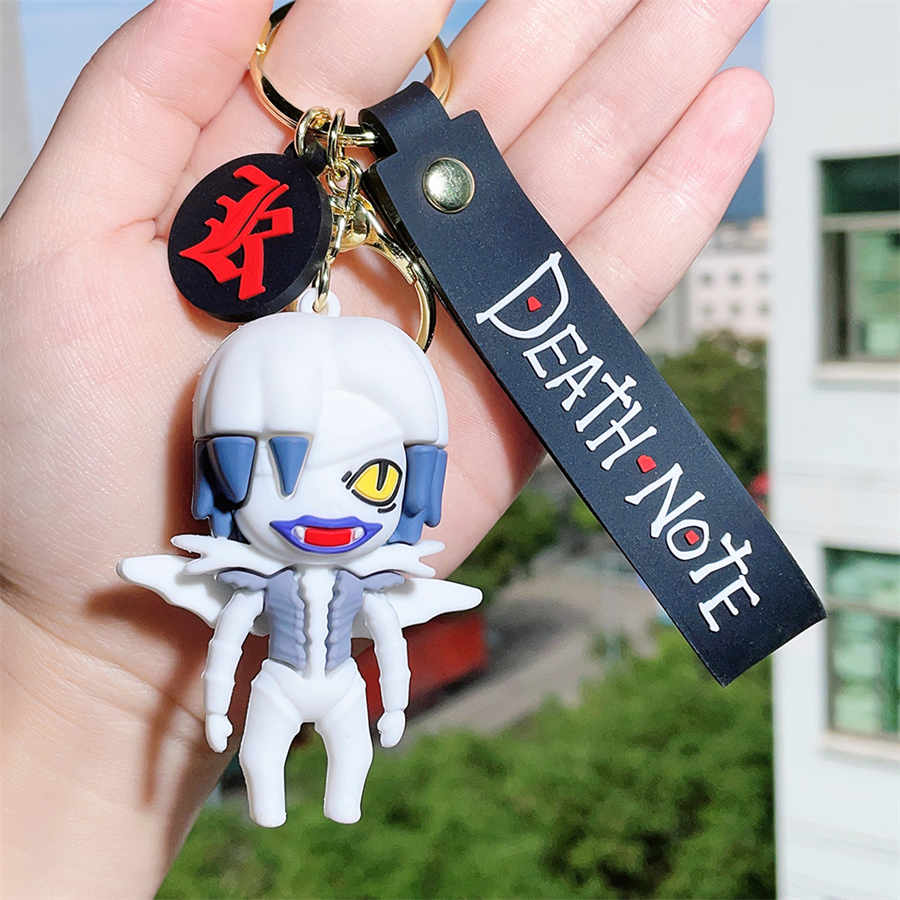 PVC Death Note Figuur Sleutelhanger 3D Anime Ryuk Rem Yagami Licht Hanger Autosleutelhanger Tas Charms