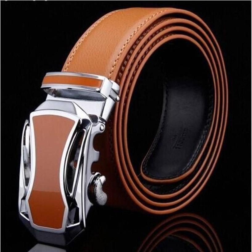 Belts 2021 Men Waistband Business Casual Leather Automatic Buckle Belt Waist Strap For Brown Black230H