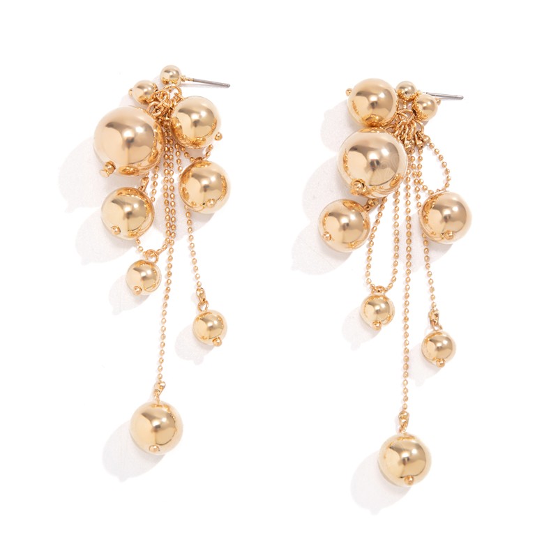 Elegant Big CCB Ball Tassels Pendant Drop Earrings for Women Trendy Ladies Long Earring Hanging Accessories 2024 Fashion Jewelry