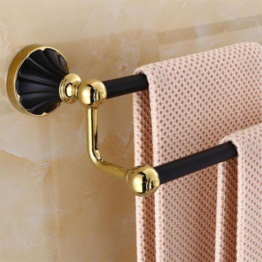 Accessori bagno in lega di zinco in oro nero asciugamano asciugamano ad anello tostato toilette asciugamano barra del set di carta T20307Y