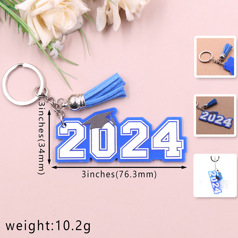 2024 Graduation Gift Keychain Digital Acrylic Keychain Pendant Teacher's Day Key Ring Designer Key Chain