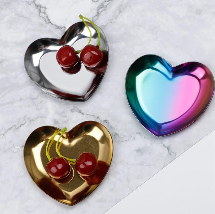 Wholesale Heart Shape Metal Plate Jewelry Display Tray Wedding Plates Necklace Tray SN5334