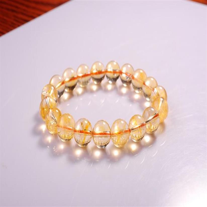 Bütün moda doğal takılar Citrine 10mm Yuvarlak Boncuklar Yarı Değerli Taş Kristal Tıknaz Kırmızı Bilezikler Kadınlar İçin Bangles Love314c