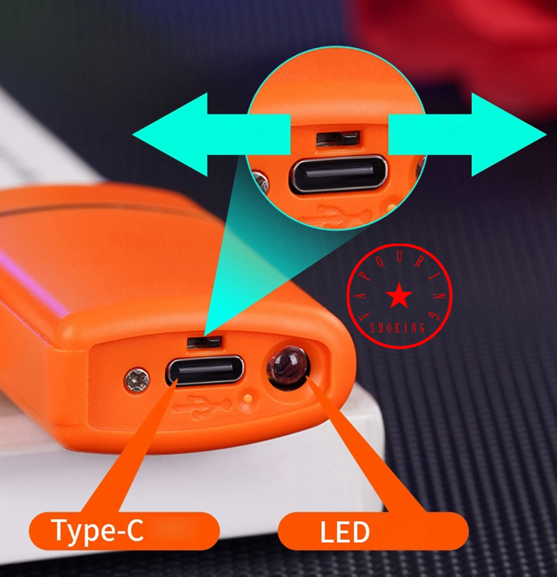 新しいスタイルのカラフルなUSB喫煙二重弧ライター風力発電ポータブル懐中電灯タバコタバコホルダーライターDHL