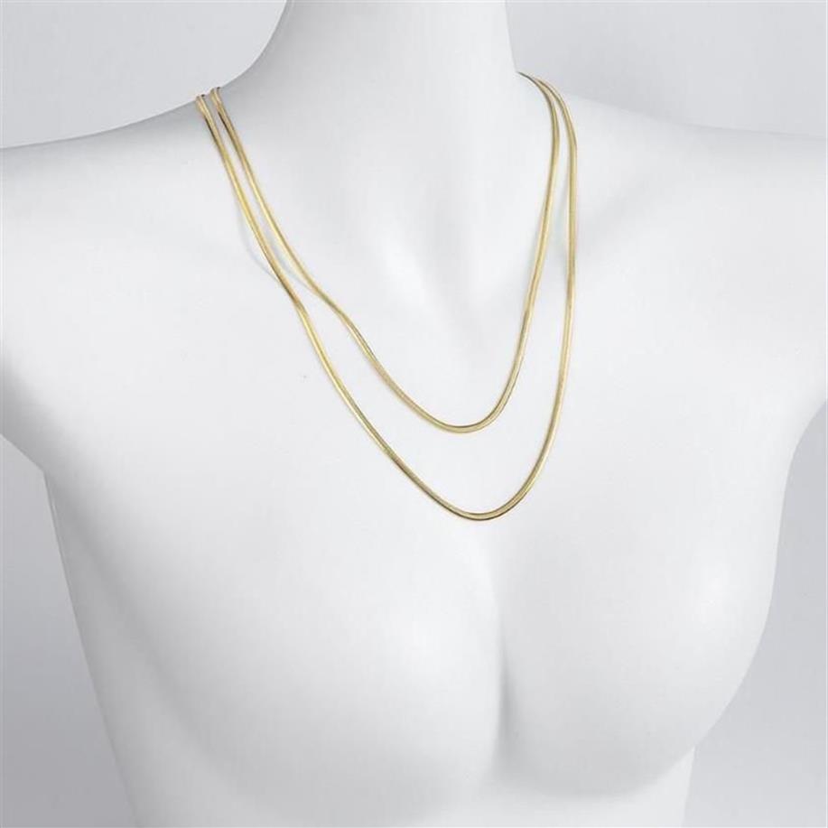 Colliers pendants Collier de serpent à double couche de luxe avec chaîne lisse de 120 cm en tant que fashion dame cadeau293p