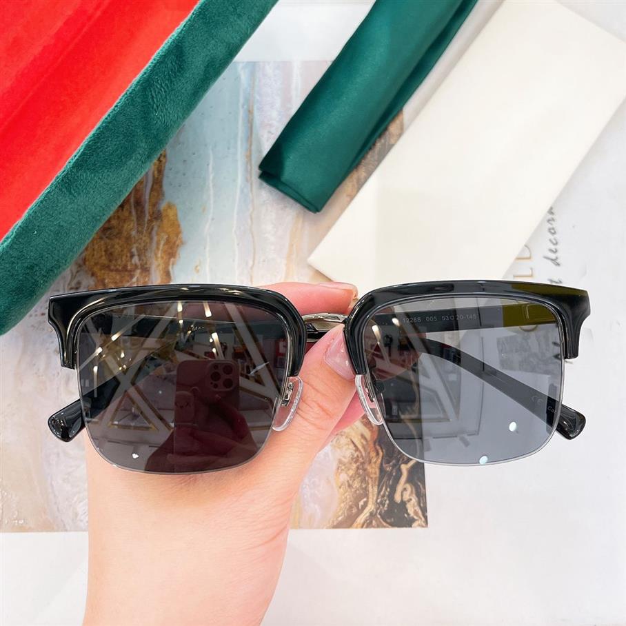 Óculos de sol quadrado tartaruga dourada 1226, óculos de sol masculino, meia armação, óculos sonnenbrille uv400 com box307v