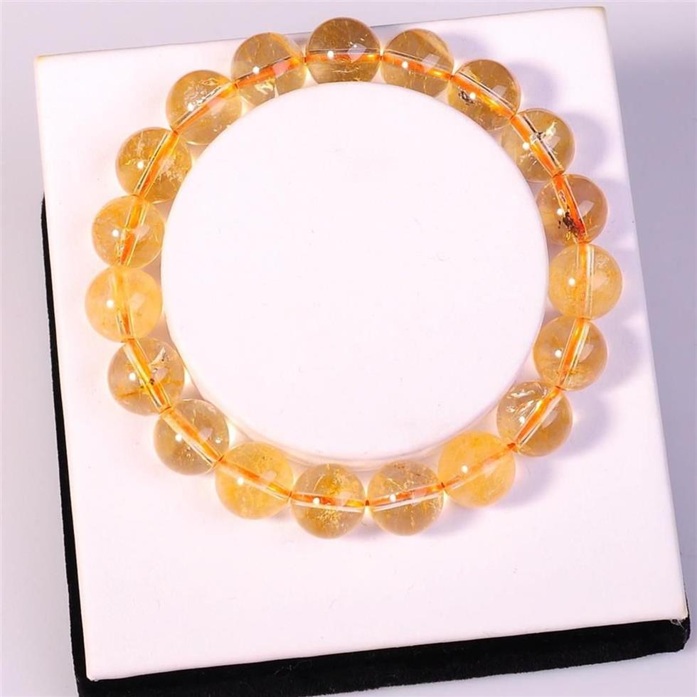 Bütün moda doğal takılar Citrine 10mm Yuvarlak Boncuklar Yarı Değerli Taş Kristal Tıknaz Kırmızı Bilezikler Kadınlar İçin Bangles Love314c