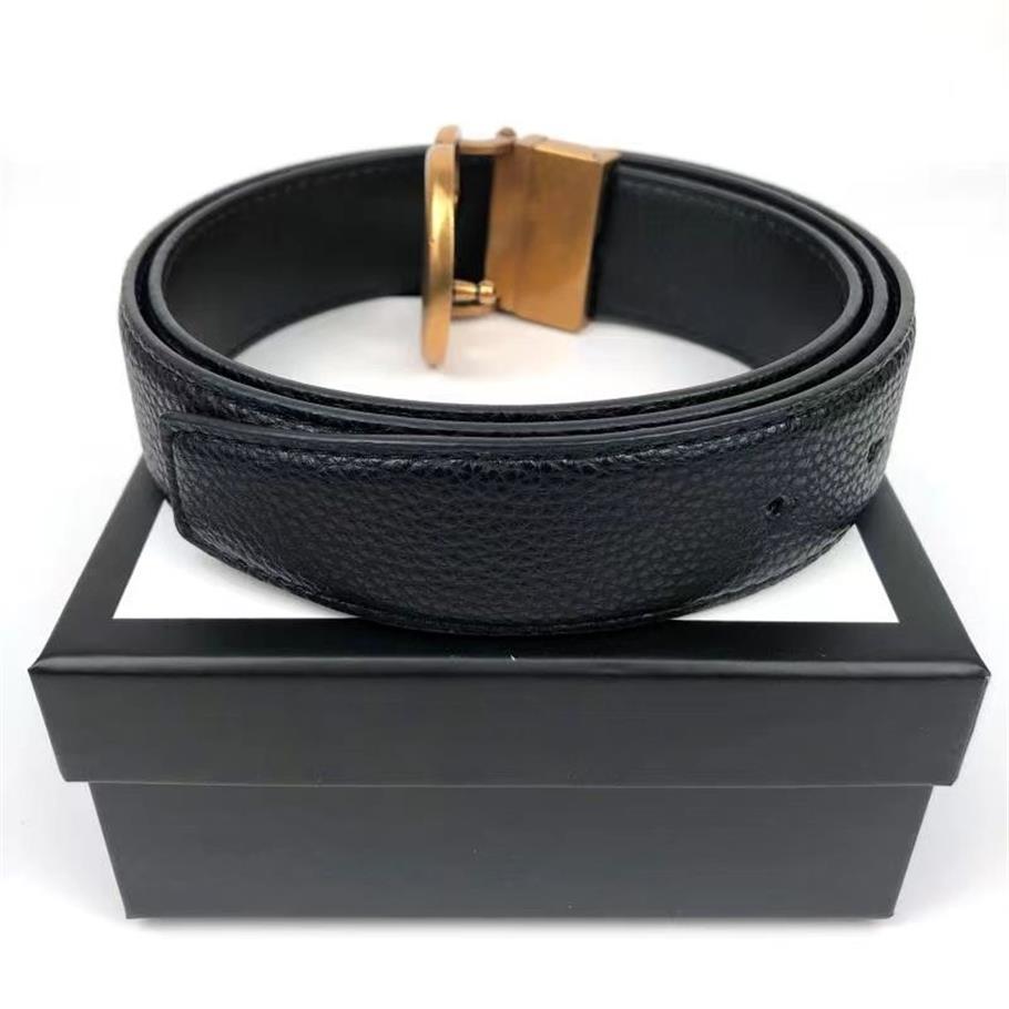 Vrouwen mannen designer riemen hoge kwaliteit echt leer bronzen gesp riem cinturones de dise o breedte 3 4 cm met box195G