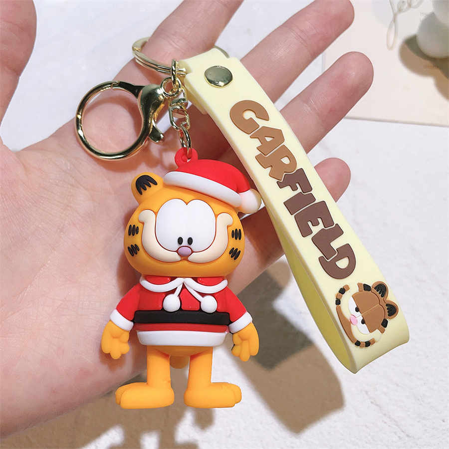 Cute Garfields Cat Creative Cartoon Cat Keychain bag pendant funny doll car cat keychain wholesale