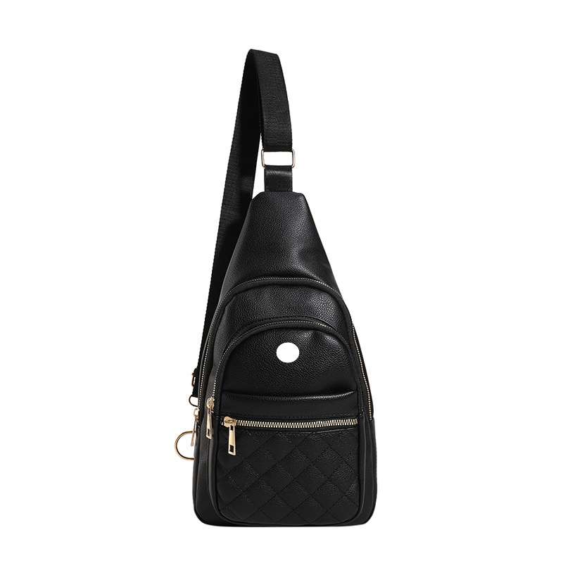 LU-1831 New breast bag women crossbody soft leather bag single shoulder sports trend backpack Fanny pack diagonal chest bag women