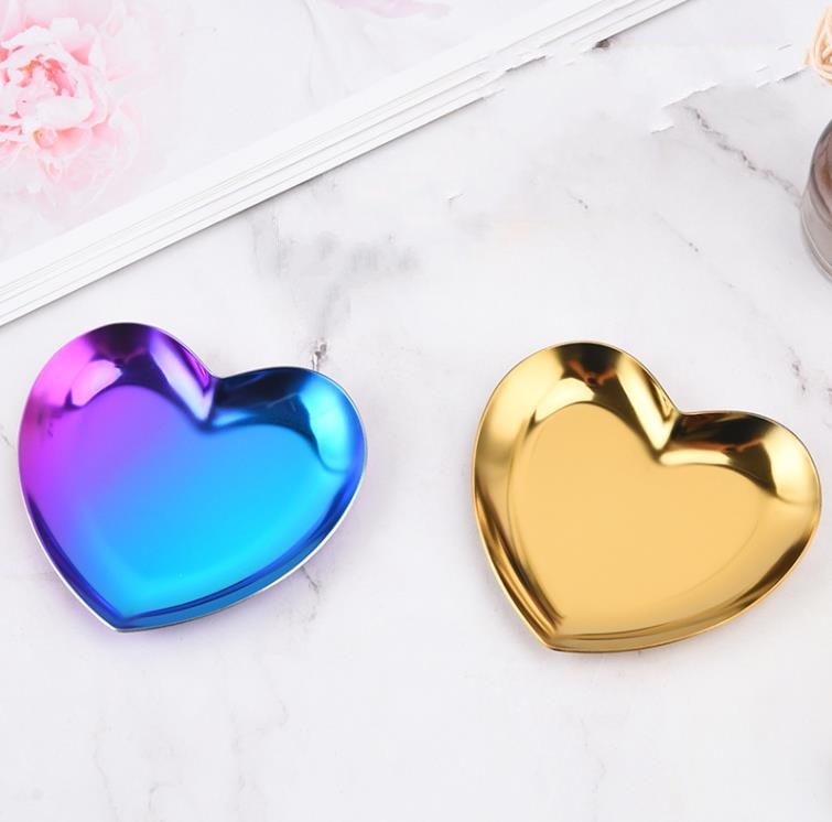 Wholesale Heart Shape Metal Plate Jewelry Display Tray Wedding Plates Necklace Tray SN5334