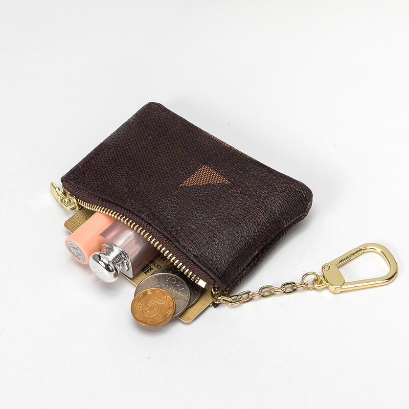 Kvinnor Mini Coin Purse Keychain Women Print Wallet Keychains Mens Kreditkort Holder Väskor Key Chain Men väska Keyring Keyrings Fashion Accessories