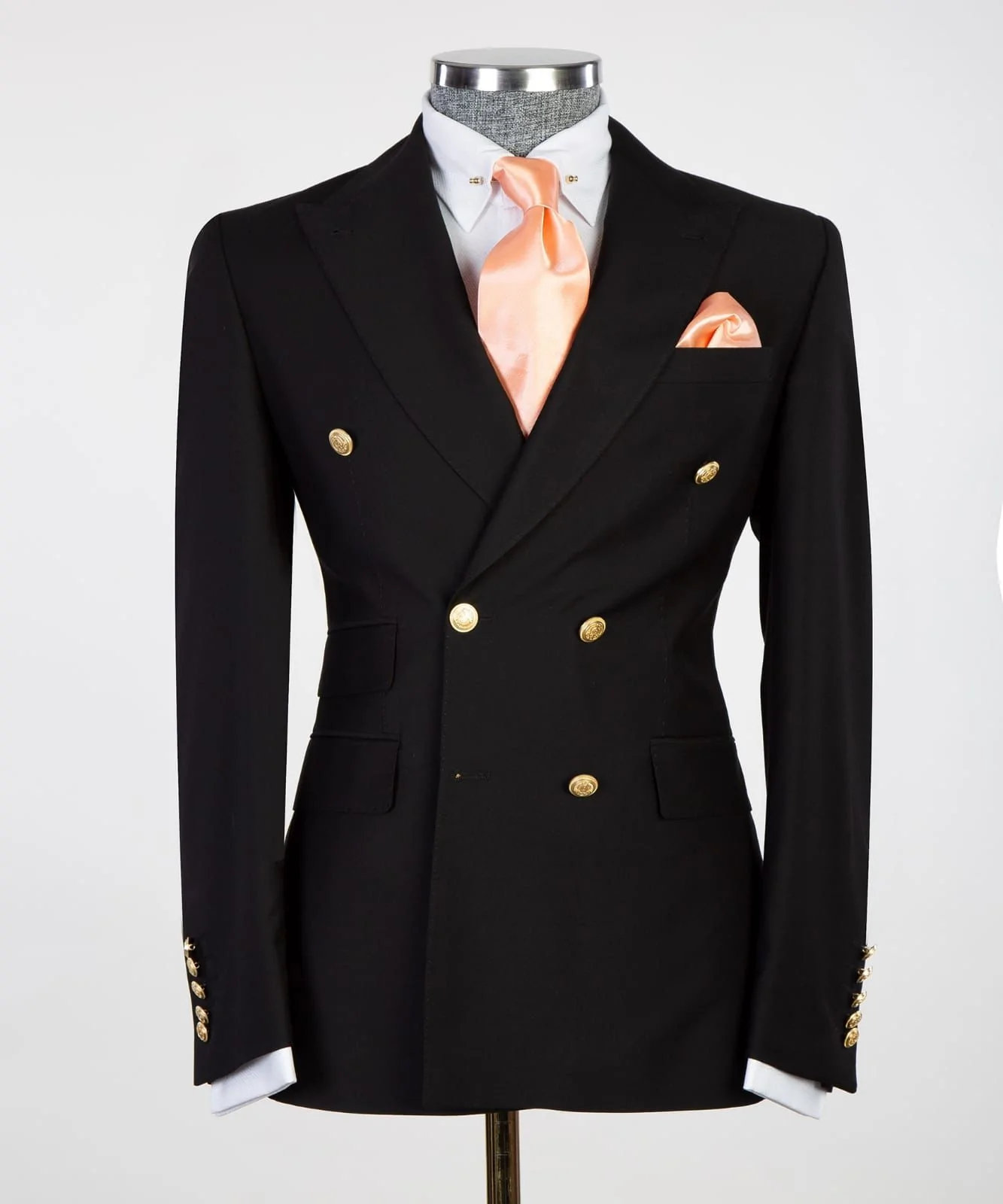 Élégant homme noir Tuxedos Tuxedos Tapel Double Boit