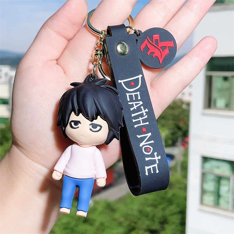 Anime Style Death Note Cheap 3D Soft PVC Nyckelkedja Holder Rubber Silicone Animal PVC KeyChain