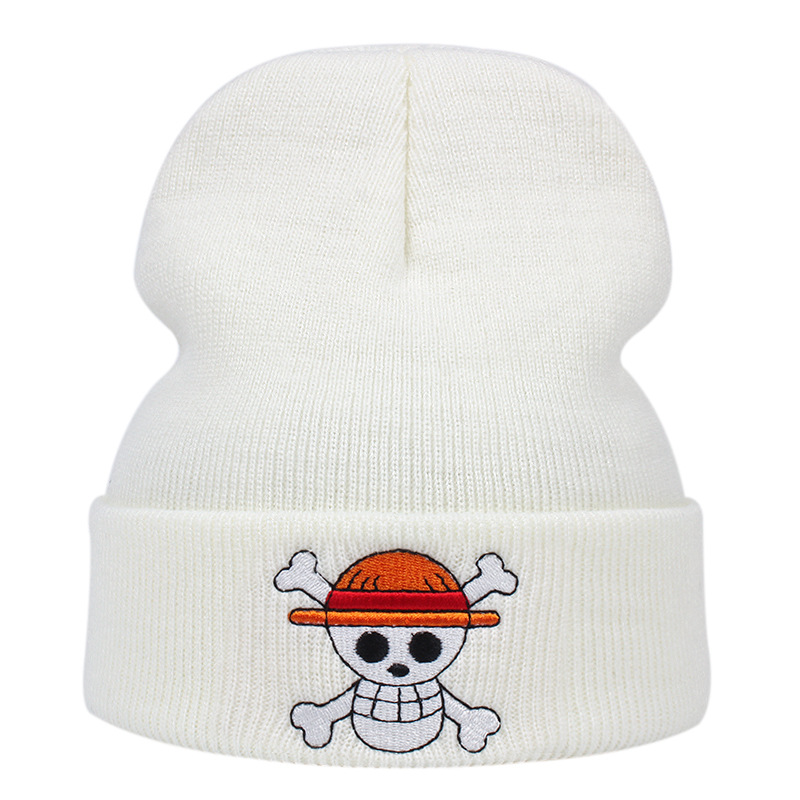 Anime ett stycke luffy stickade hattar trafalgar lag hatt portgas d ess cosplay vuxen unisex cap tecknad dräkt luffy hatt tillbehör vinter stickad hatt