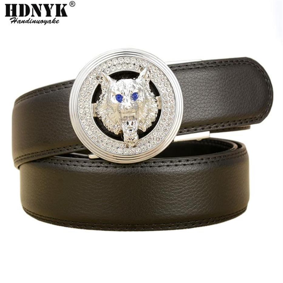 Cinture di marca Wolf Cinture da uomo Cintura automatica di alta qualità Cintura in pelle Cintura casual con fibbia Heah315k