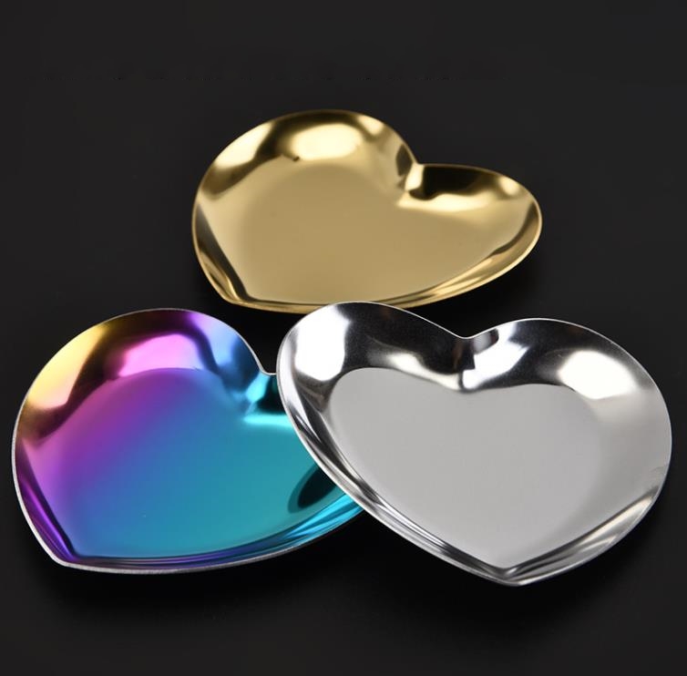 Wholesale Heart Shape Metal Plate Jewelry Display Tray Wedding Plates Necklace Tray SN5334