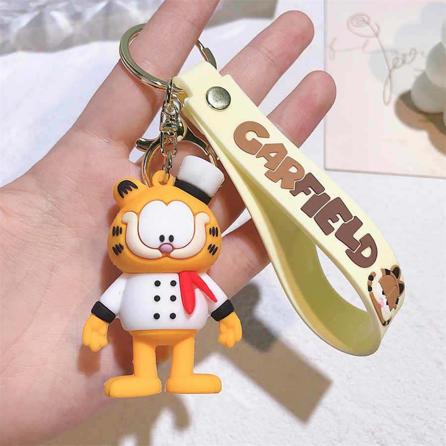 Cute Garfields Cat Creative Cartoon Cat Keychain bag pendant funny doll car cat keychain wholesale