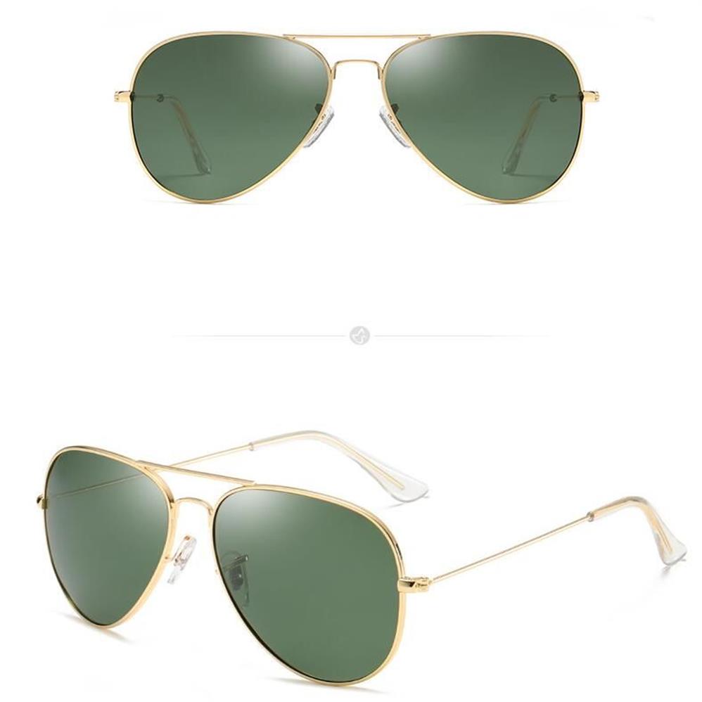 Hoge kwaliteit 5 stuks klassieke zonnebril metalen zonnebril voor mannen vrouwen glazen lenzen UV-bescherming3012