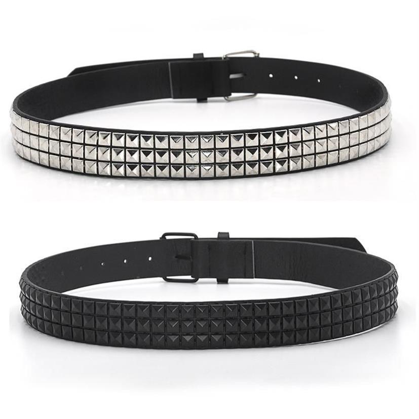 Ceintures Pyramid Fashion Rivet Belt MenWomen Clouté Punk Rock avec boucle ardillon Drop Black3398