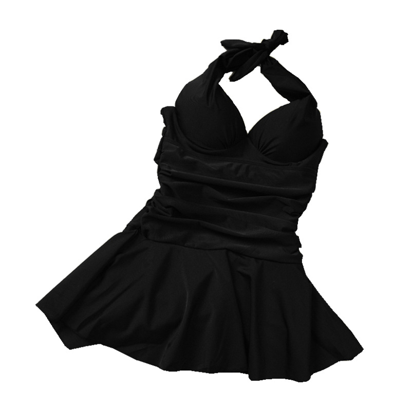 Kvinnors nya baddräkt kjolstil stål stöd litet bröst samlade baddräkt som täcker magen, smal passform, platt vinkel blötande varm källa baddräkt för kvinnor