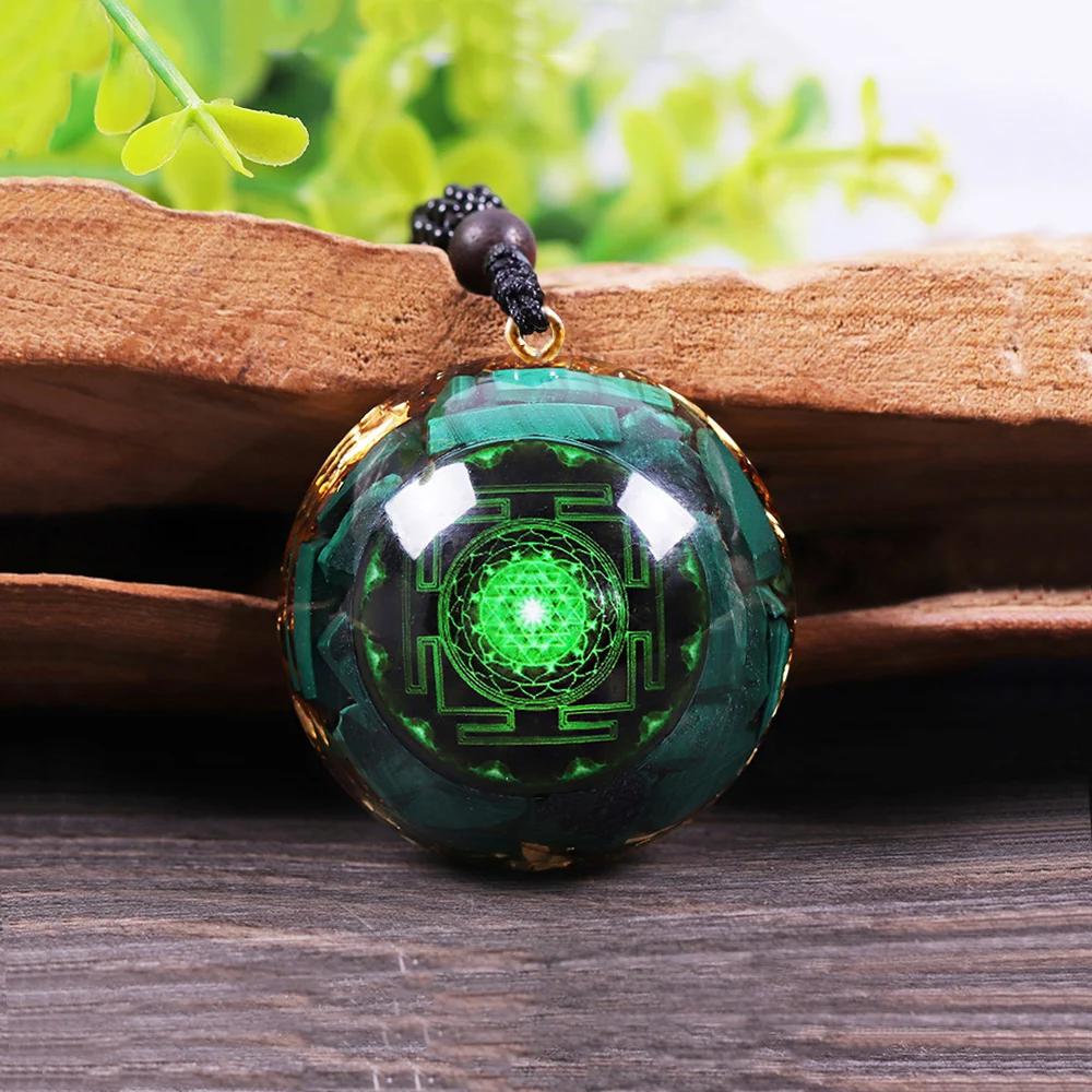 Colliers Orgonite Pendentif Malachite Cristal Quartz Collier pour Protection Emf Chakra Guérison Bijoux Cadeau