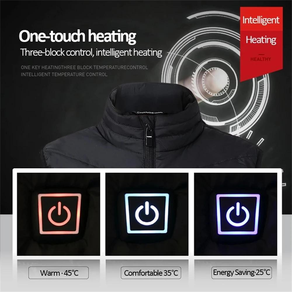 Jackets JYMCW New USB Electric Heated Vest Winter Smart Heating Jackets Men Women Thermal Heat Clothing Plus size Hunting Coat P8101C