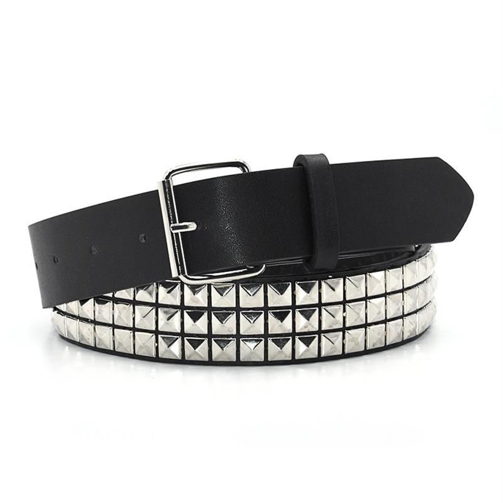 Ceintures Pyramid Fashion Rivet Belt MenWomen Clouté Punk Rock avec boucle ardillon Drop Black3398