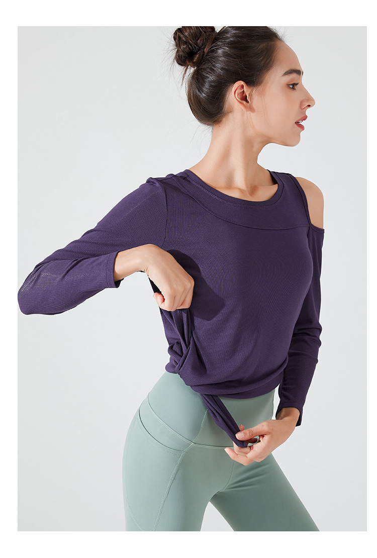 al Yoga Shirts Coat Womens Blouse Yoga Clothes Long Sleeve Top Single Shoulder Fitness YC165
