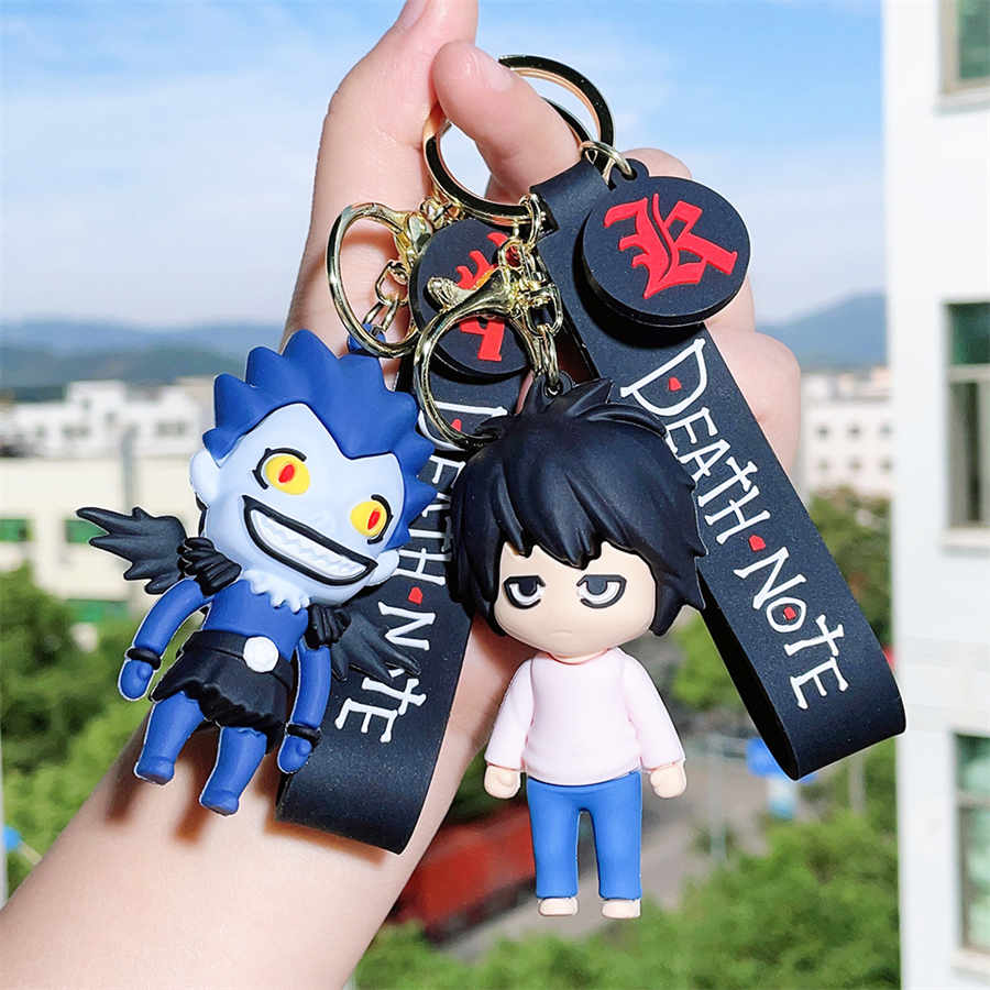 Anime Style Death Note Ucuz 3D Yumuşak PVC Ana Zincir Tutucu Kauçuk Silikon Hayvan PVC Anahtarlık