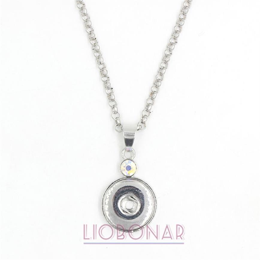 Hela AB Crystal Snap Necklace utbytbara snaphängen Halsband Fit 18mm Snap Button Jewelry Diy Bijoux Collier264q