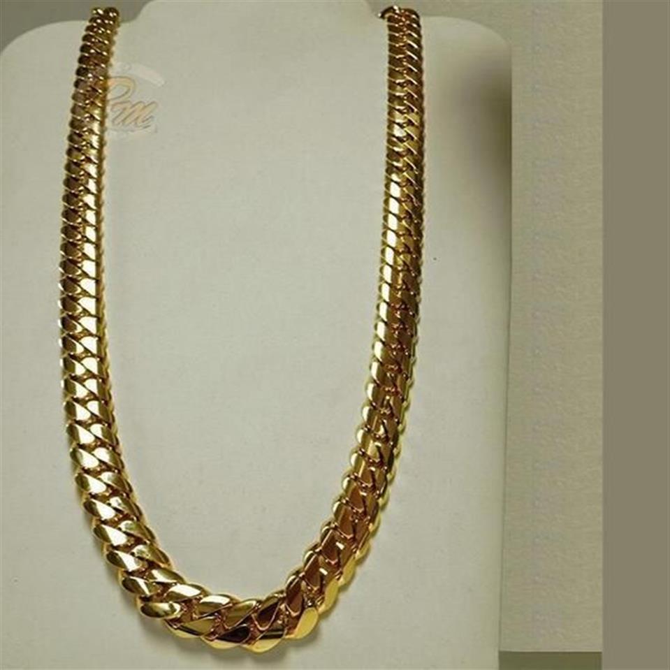 14K Gold Miami Men's Cuban Curb Link Chain Necklace 24 2229