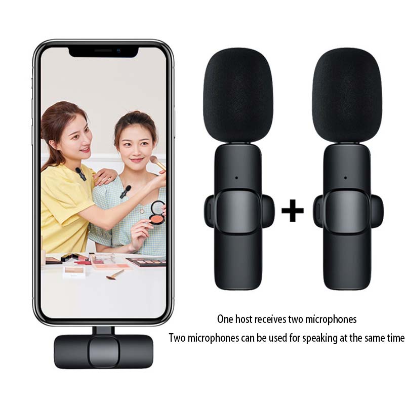 Microfone de lapela sem fio zk50, portátil, gravação de áudio e vídeo, mini microfone para iphone, android, transmissão ao vivo, jogos, telefone, microfonoe