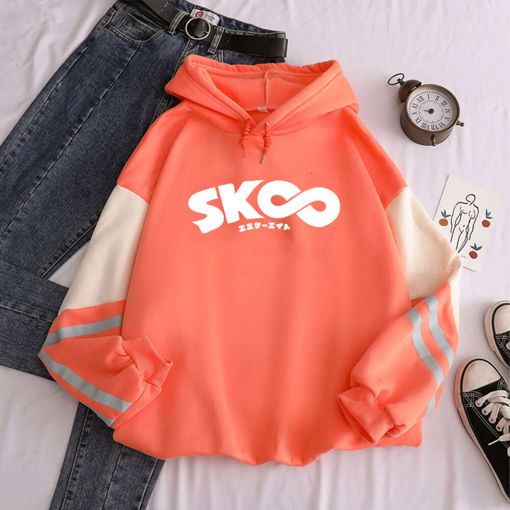 Japan Anime Sk8 the Infinity Patchwork Felpe con cappuccio Cartoon Skateboard Boys Divertente grafica Streetwear Felpa coreana oversize da donna