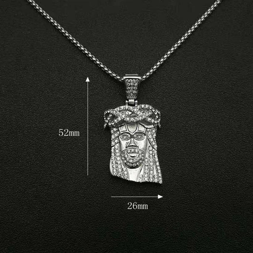 Hip Hop Bling Gold Farbe Edelstahl JESUS STÜCK Anhänger Halskette Für Männer Rapper Schmuck Drop Anhänger Necklaces232R