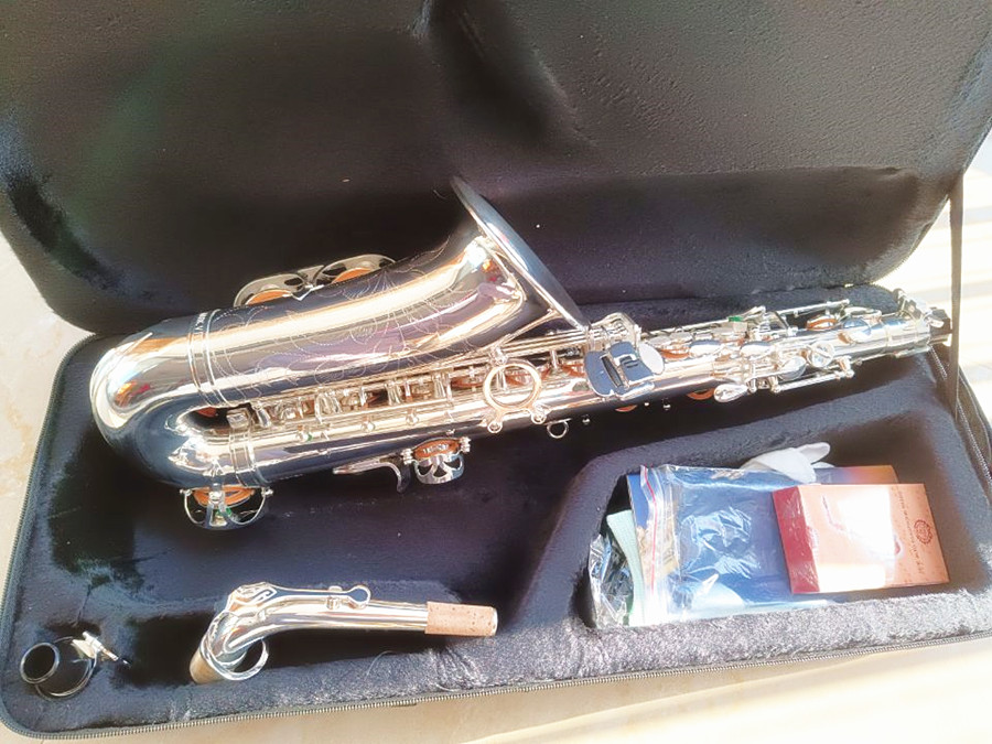 Nouveau Saxophone Alto Mark VI Eb plaqué argent, Instrument de musique e-flat professionnel avec étui