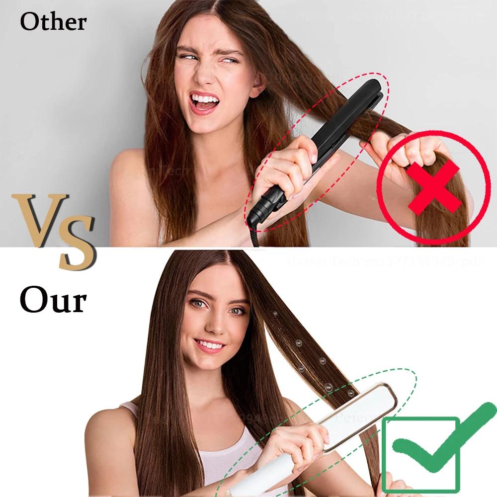 Straighteners Hair Straightener Brush 3 in 1 Heating Comb Straightener Electric Hair Straightening and Curly Iron Brush Comb Curler for Women