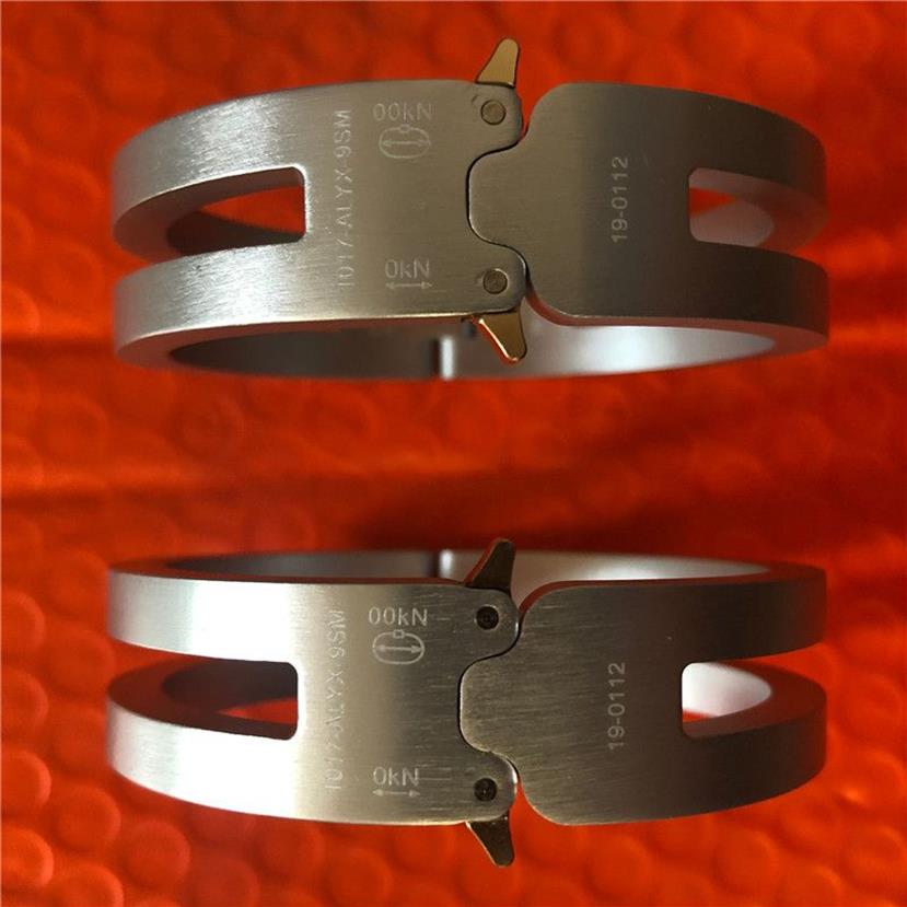 Nueva pulsera de aleación de aluminio Alyx 11 versión alta ALYX Track hombres mujeres Unisex parejas joyería brazaletes ALYX pulsera Y1218273c