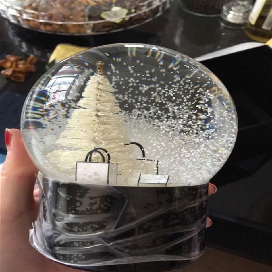 Snow Globe With Christmas Tree Inside Car Decoration Crystal Ball Special Novelty Gift2582