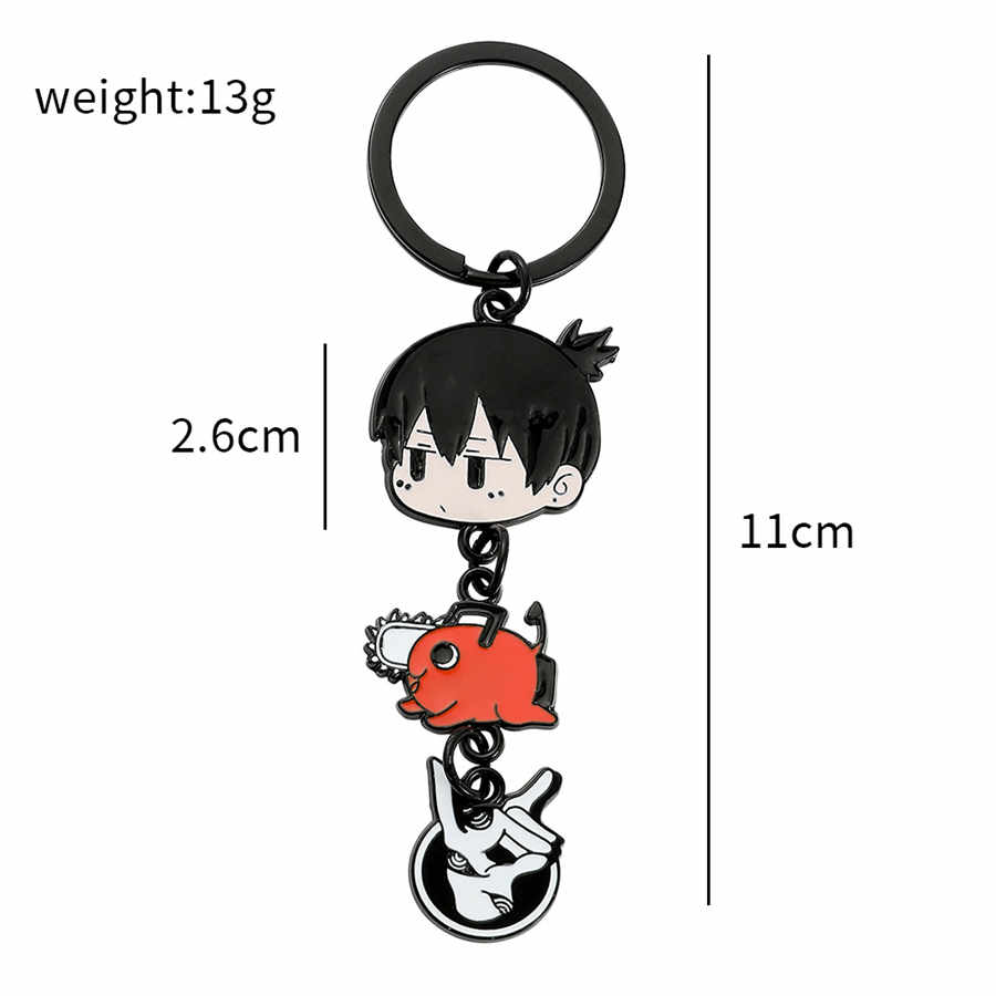 anime chainsaw man keychains pochita denji power makima figure metal charm keychain