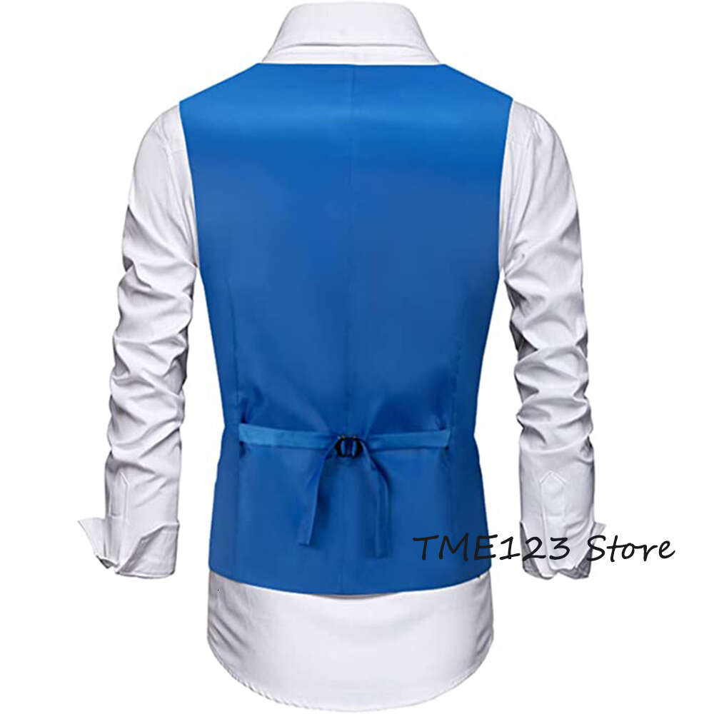 Men's Suit V Neck Business Casual Vest Gentleman Groom Best Man Vests Coat Sleeveless Jacket