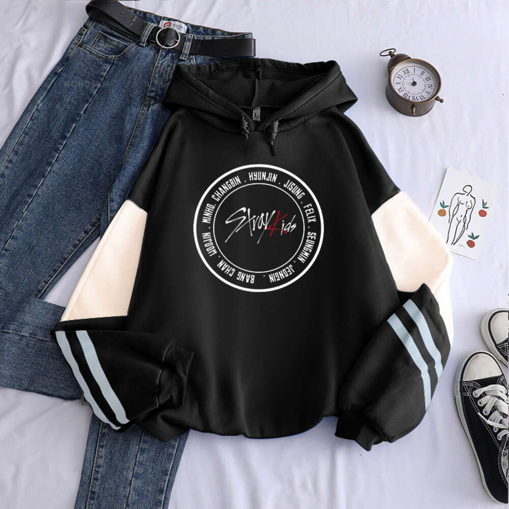 Kpop Stray Kids Hoodies Haruku Koreanischer Stil Straykids Mitgliedsbrief Gedruckt Frauen Fans Übergroßes Winter-Langarm-Sweatshirt